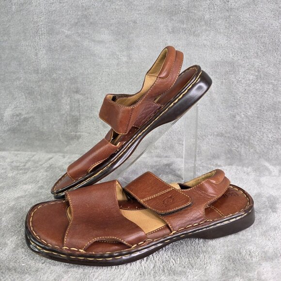 Womens Born Brown Leather Sandals Adjustable Straps Comfortable Casual Size 8 - Picture 3 of 8